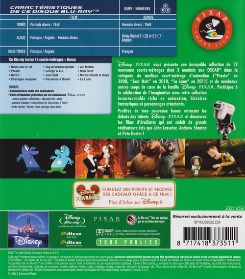 La collection des courts-métrages Pixar: Volume 2
