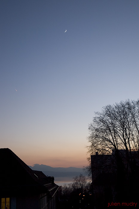 Crépuscule sur Lausanne.
